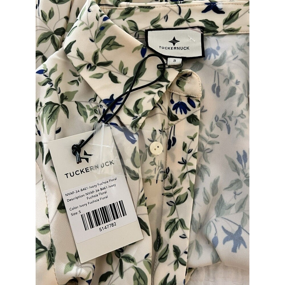 NEW Tuckernuck Fuchsia Floral Bell Sleeve Blouse Size Small Ivory - Picture 5 of 7